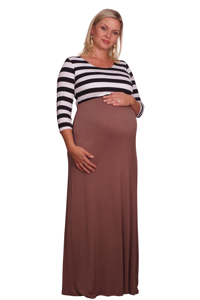 Mocha Brown Maternity Jumpsuit
