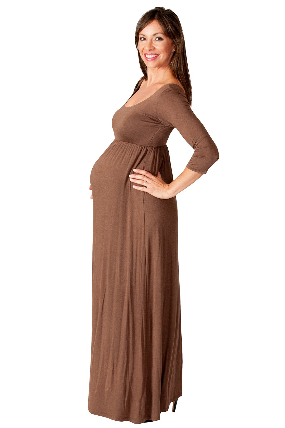 Solid Long Sleeve Maternity Maxi Dress – Mommylicious